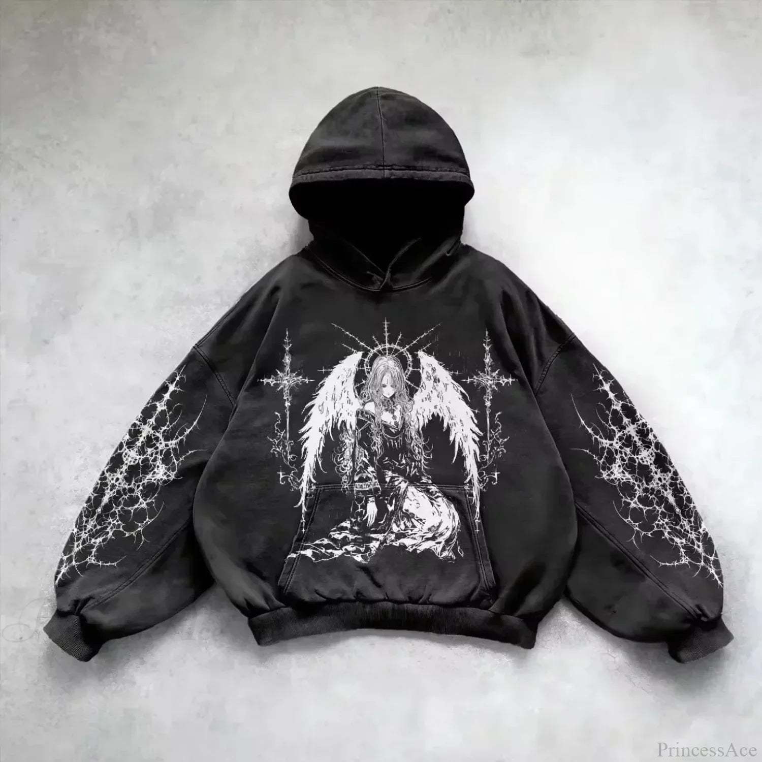 Casual Retro Gothic Printing Hoodie
