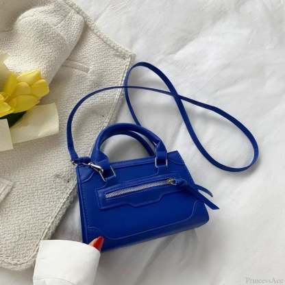 Casual Western Style Small Crossbody Handbag Blue handbag-250126