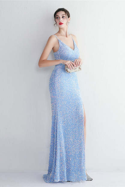 Elegant Velvet Sequin Party Dress