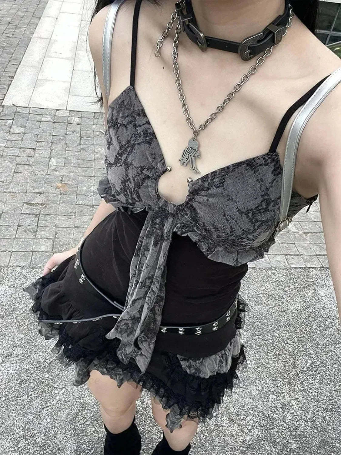 Charming Lace Camisole Mini Dress