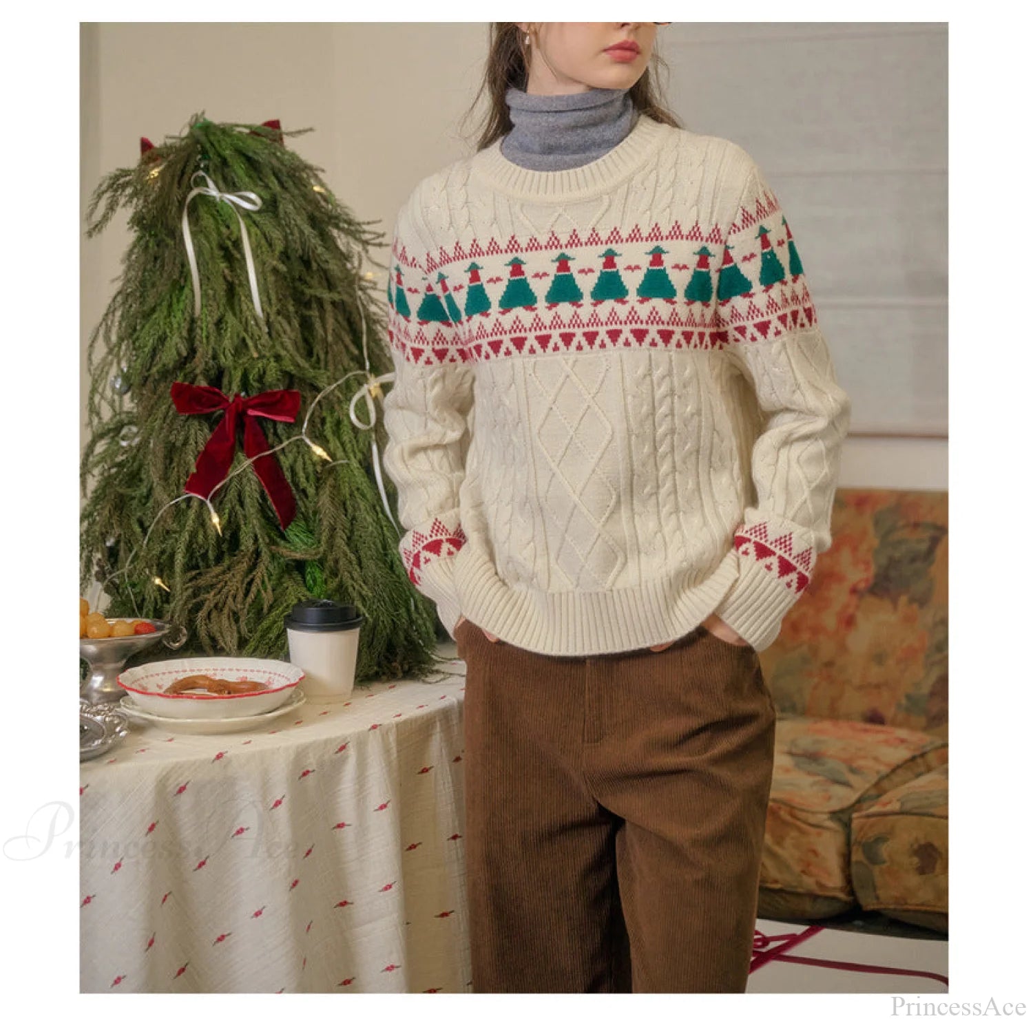 Christmas Tree Vintage Fair Isle Sweater