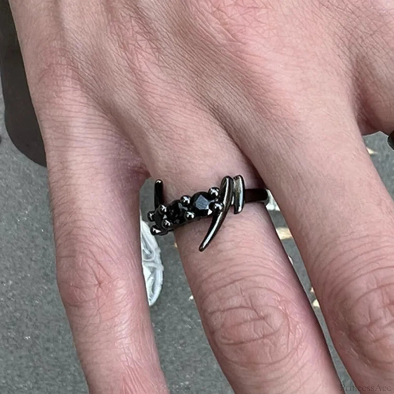 Clear Cross Rebel Gothic Ring 01 Black