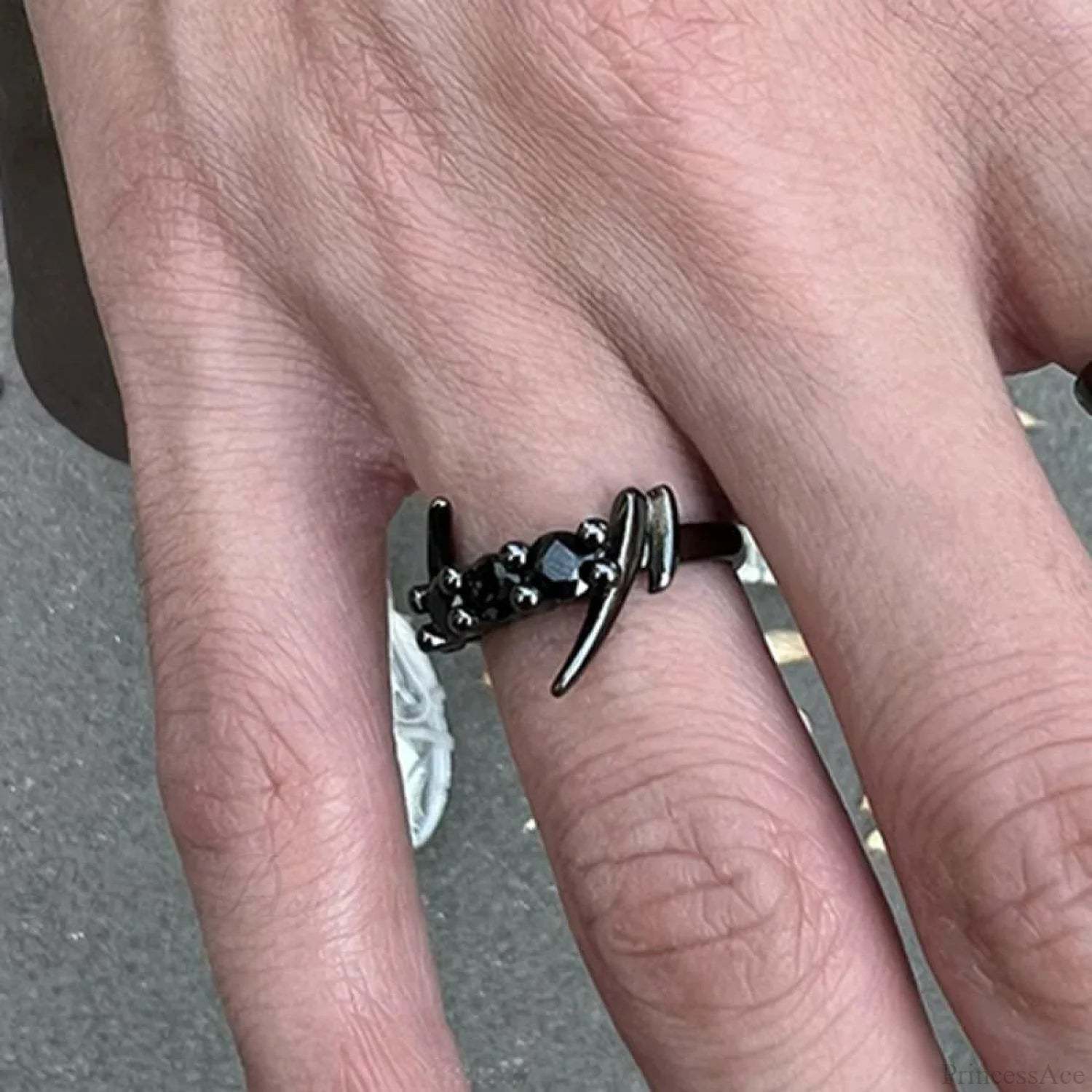 Clear Cross Rebel Gothic Ring 01 Black