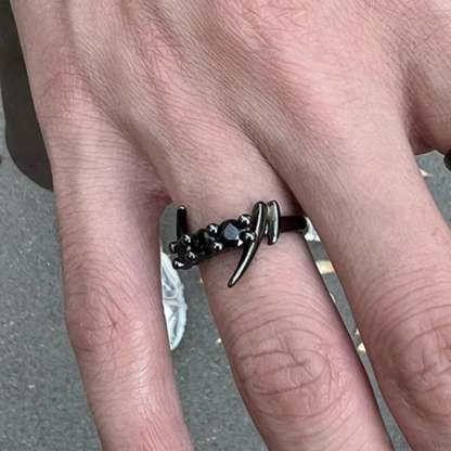 Clear Cross Rebel Gothic Ring 01 Black