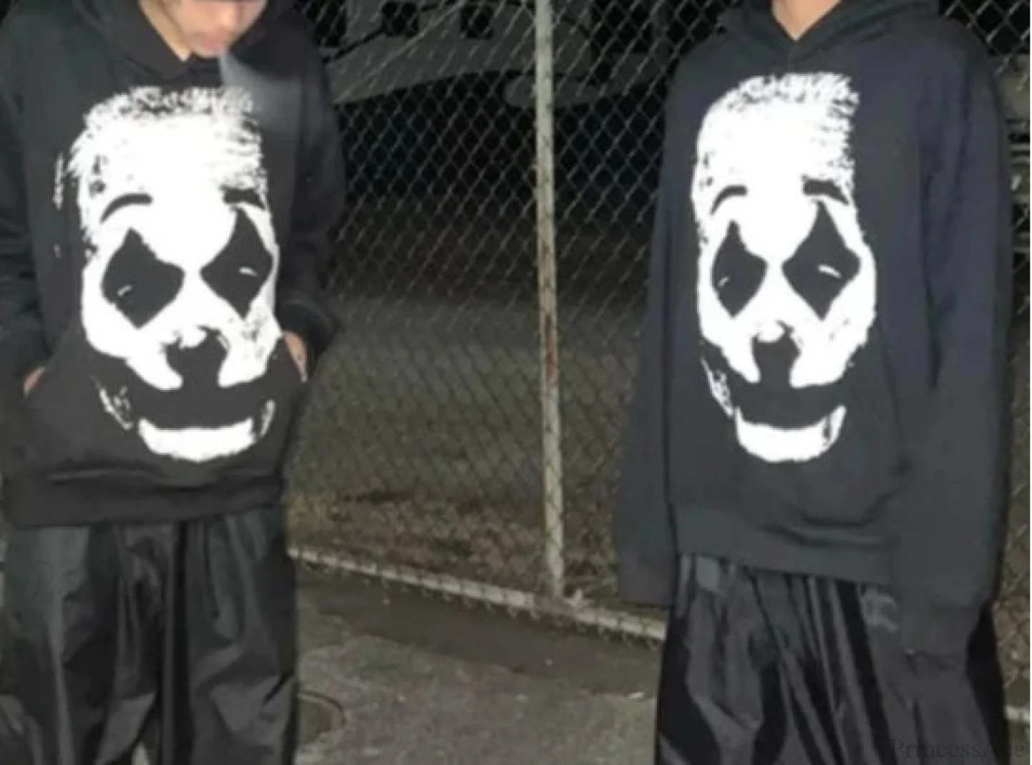 Clown Graphic Oversized Hoodie black / S