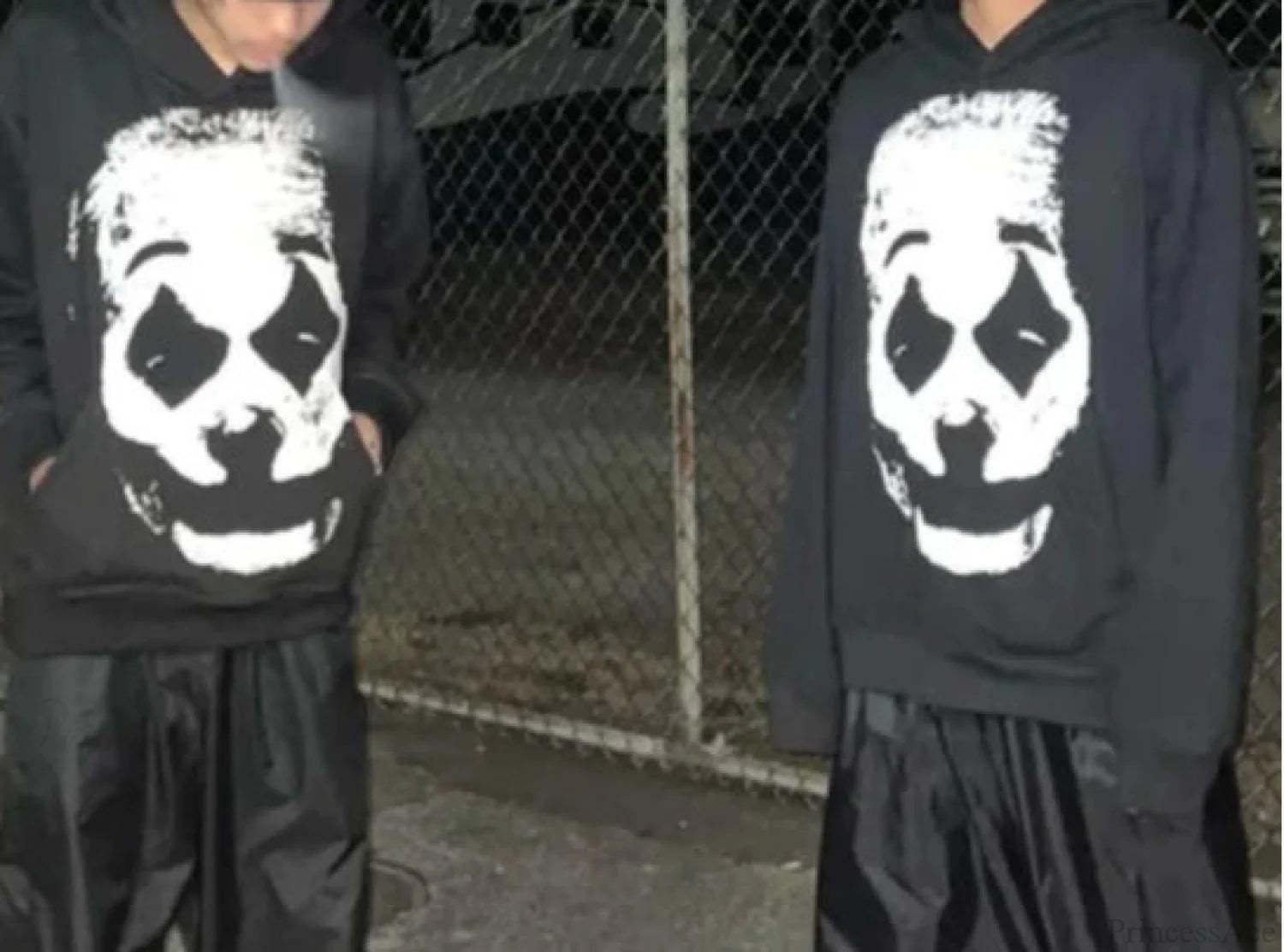 Clown Graphic Oversized Hoodie black / S