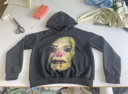 Clown Graphic Oversized Hoodie grey / S