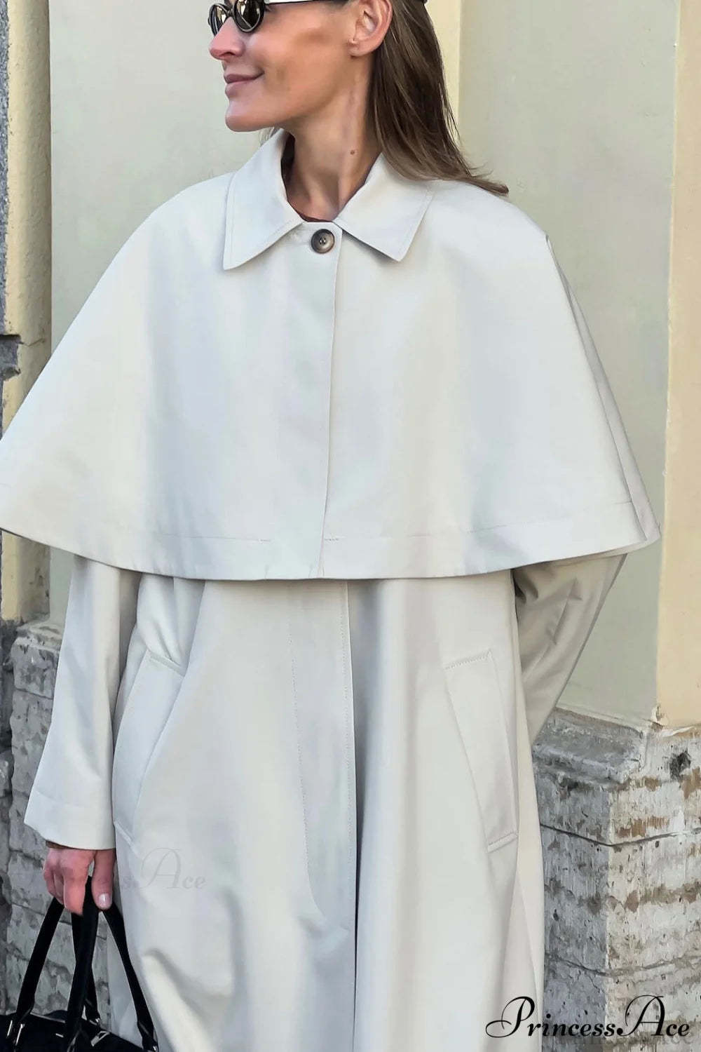 Collar Cape Slim Elegant Long Overcoat