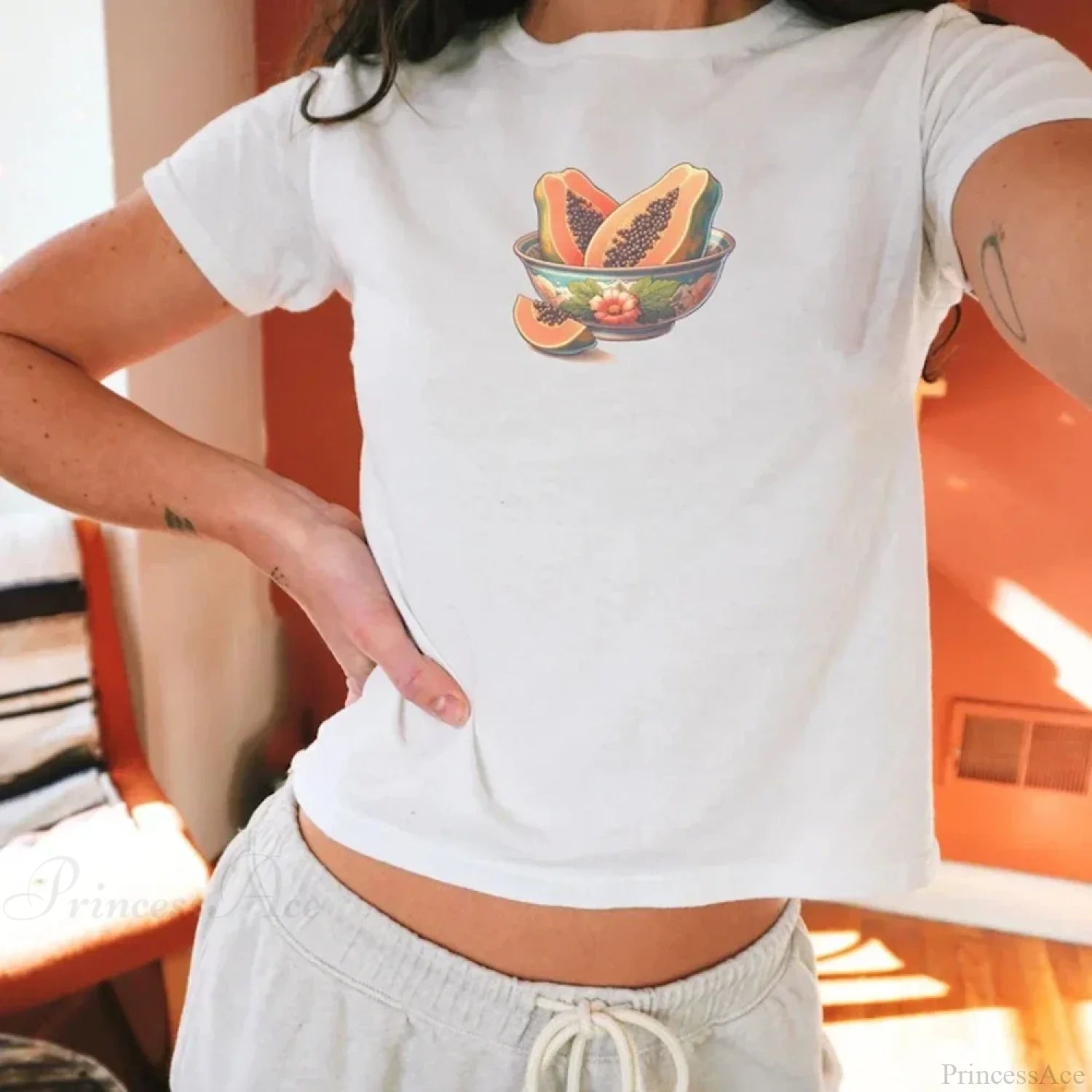 Combhasaki Summer Y2K Cherry Print T-shirt white3 / S t-shirt-250223