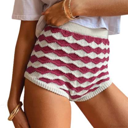 Contrast Color Knit Lounge Short Fuchsia / S short-250223
