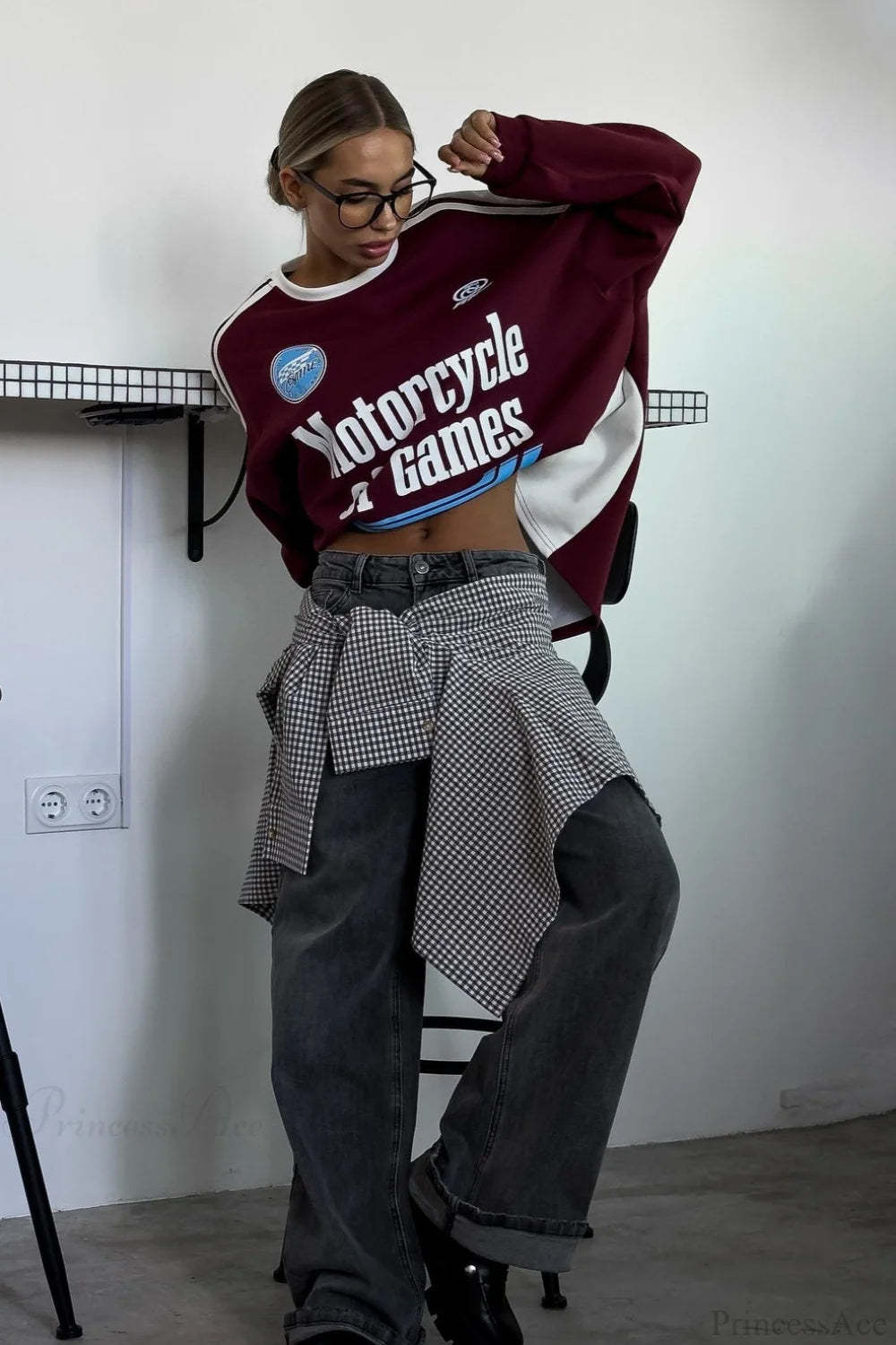 Crew Neck Letter Printed Chic Oversized Sweatshirt