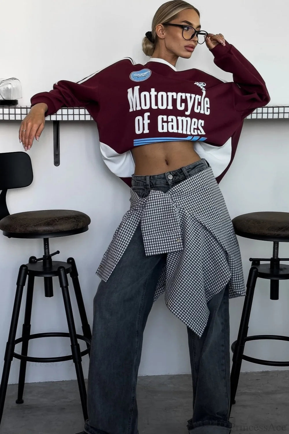 Crew Neck Letter Printed Chic Oversized Sweatshirt