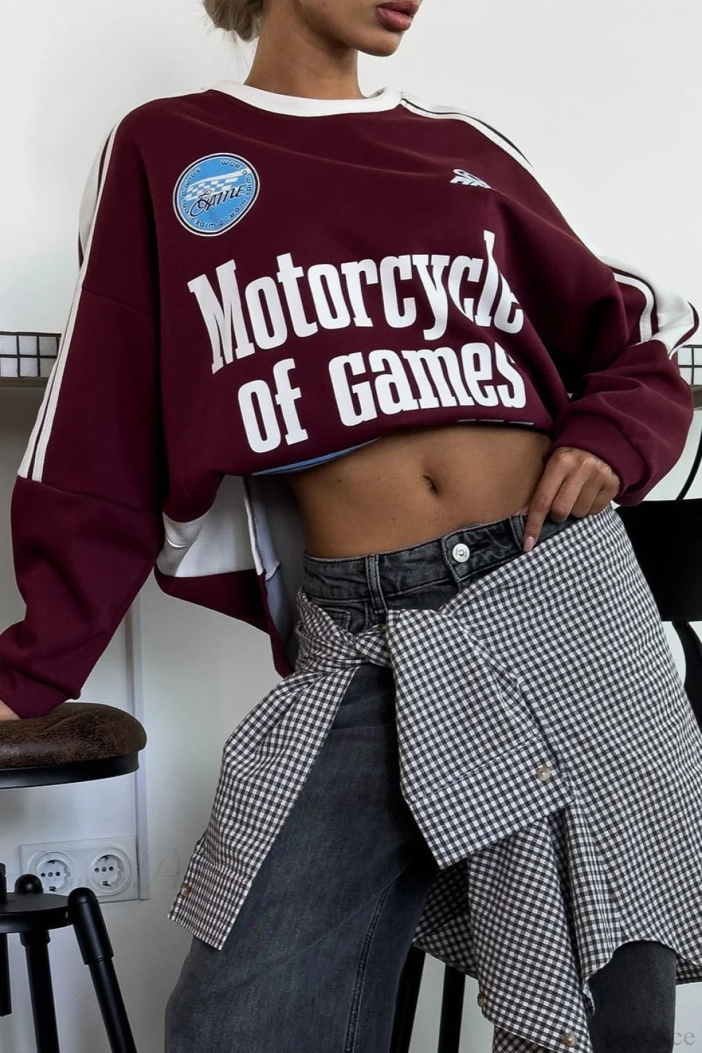 Crew Neck Letter Printed Chic Oversized Sweatshirt