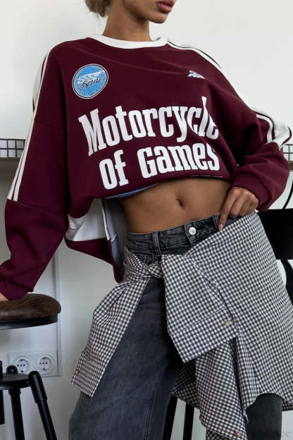 Crew Neck Letter Printed Chic Oversized Sweatshirt