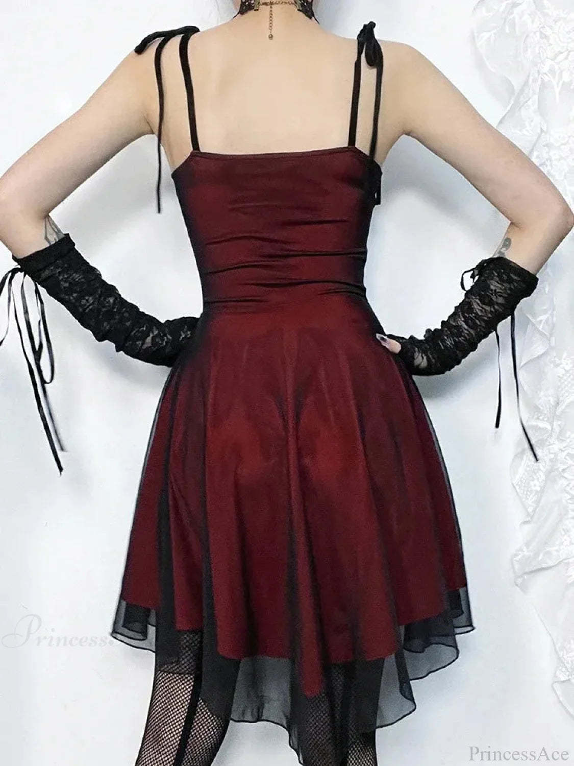 Crimson Thin-Strap Tiny Frock