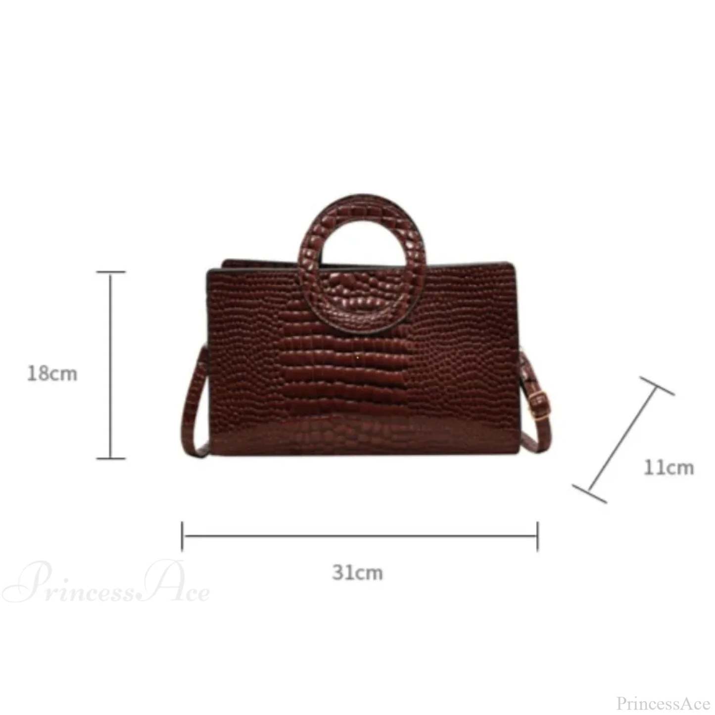 Crocodile Pattern PU Leather Crossbody Handbag handbag-250126