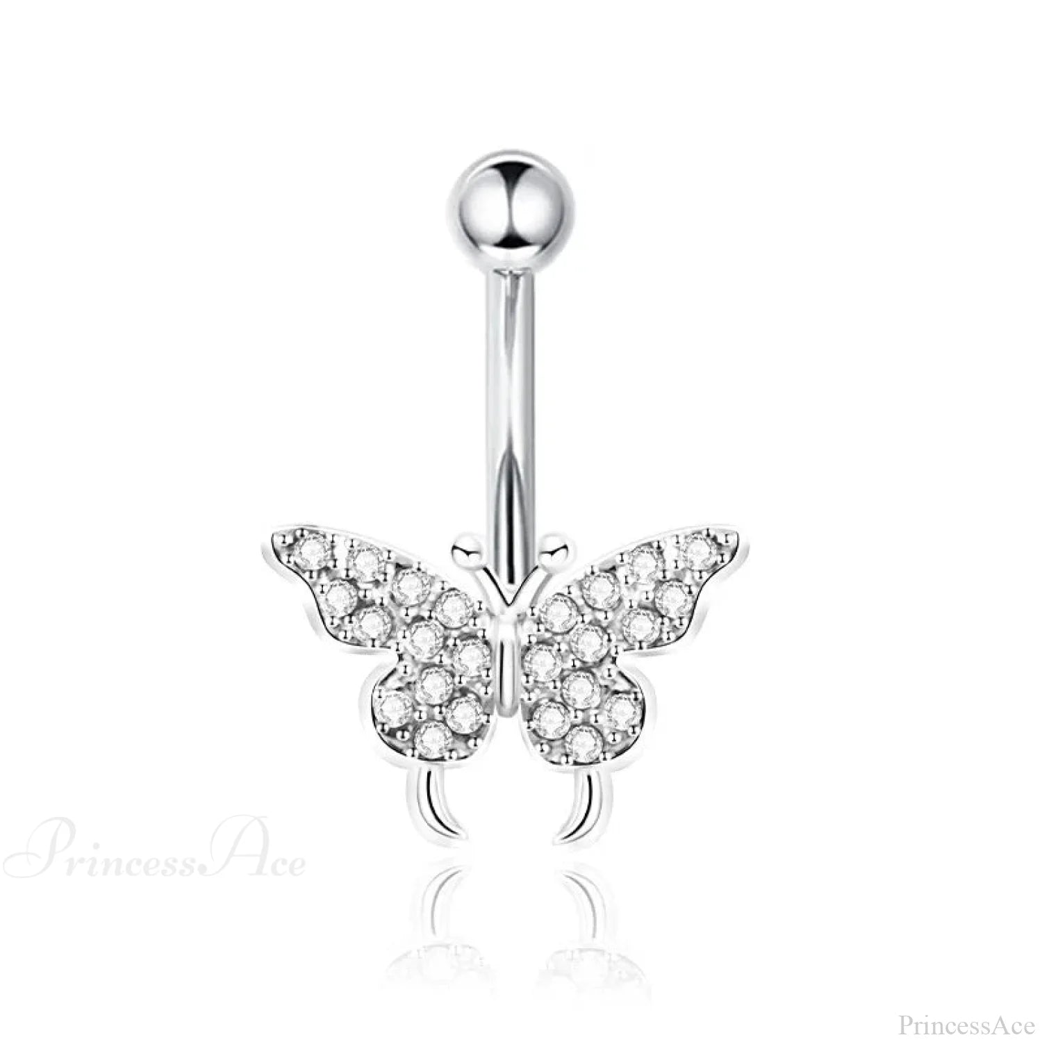 Crystal Heart Pink Gothic Belly Ring sliver3