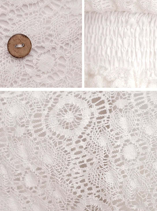 Lace V Neck Ruffle Mini Boho Dress