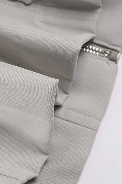 Zip Up Solid Color Utility Jacket