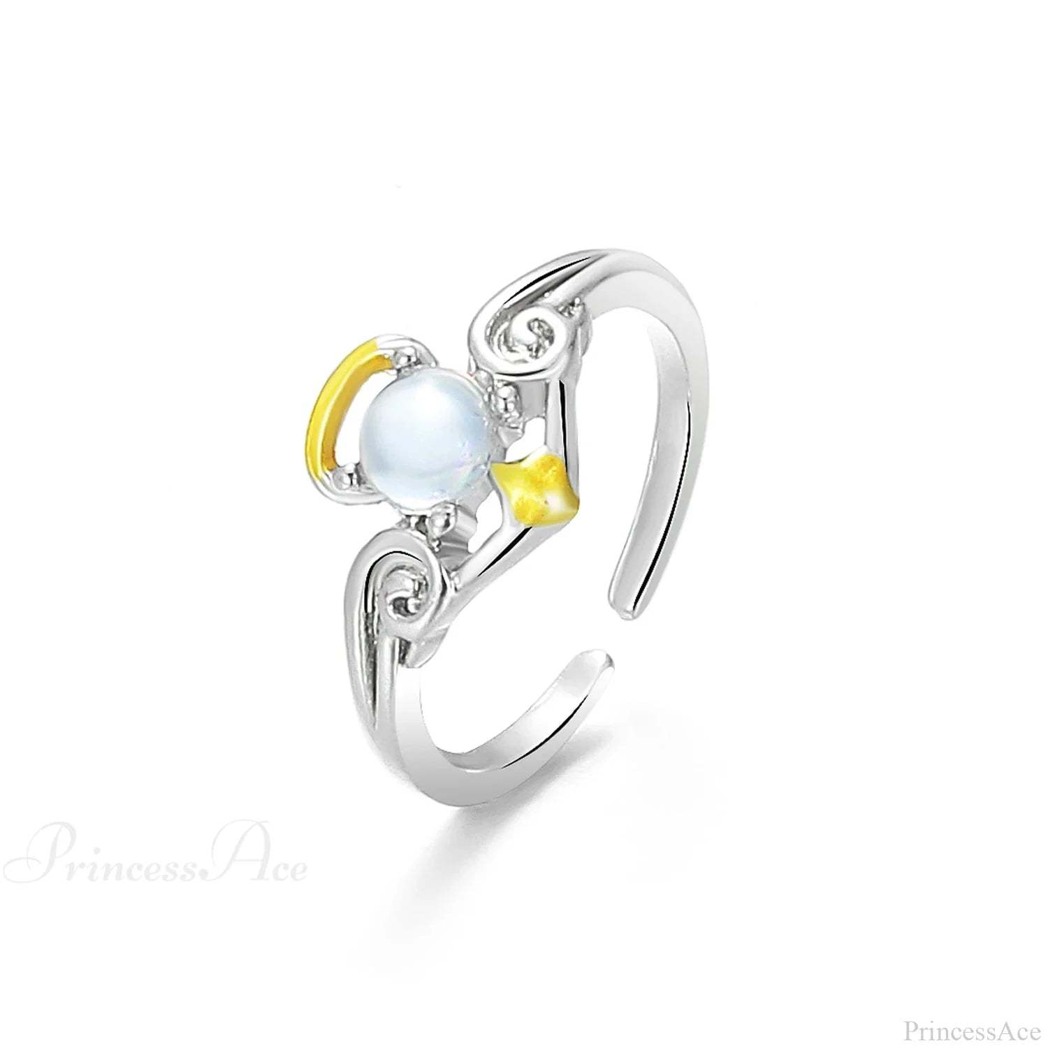 Dark Animal Butterfly Zircon Star Ring sliver4