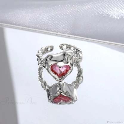 Dark Animal Butterfly Zircon Star Ring sliver9