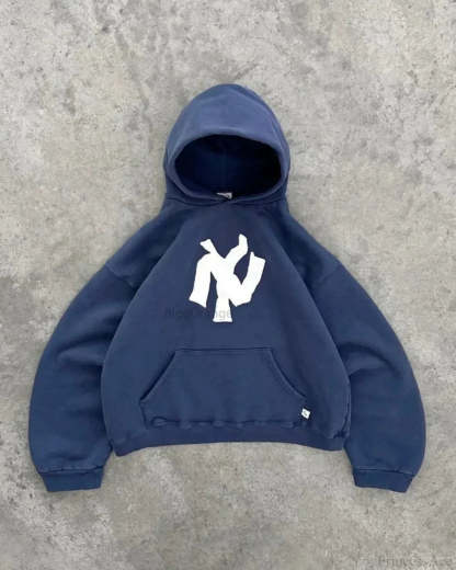 Dark Antique Large Design Hoodie Blue1 / M