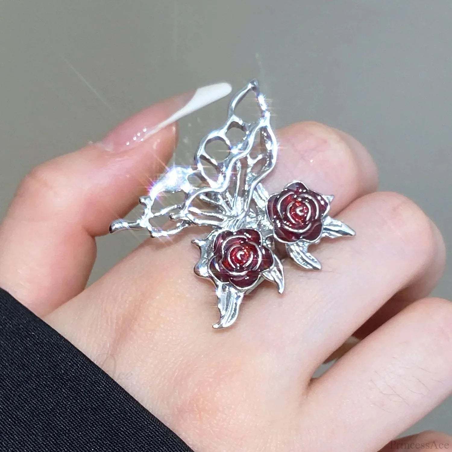 Dark Black Rose Band 01 Red