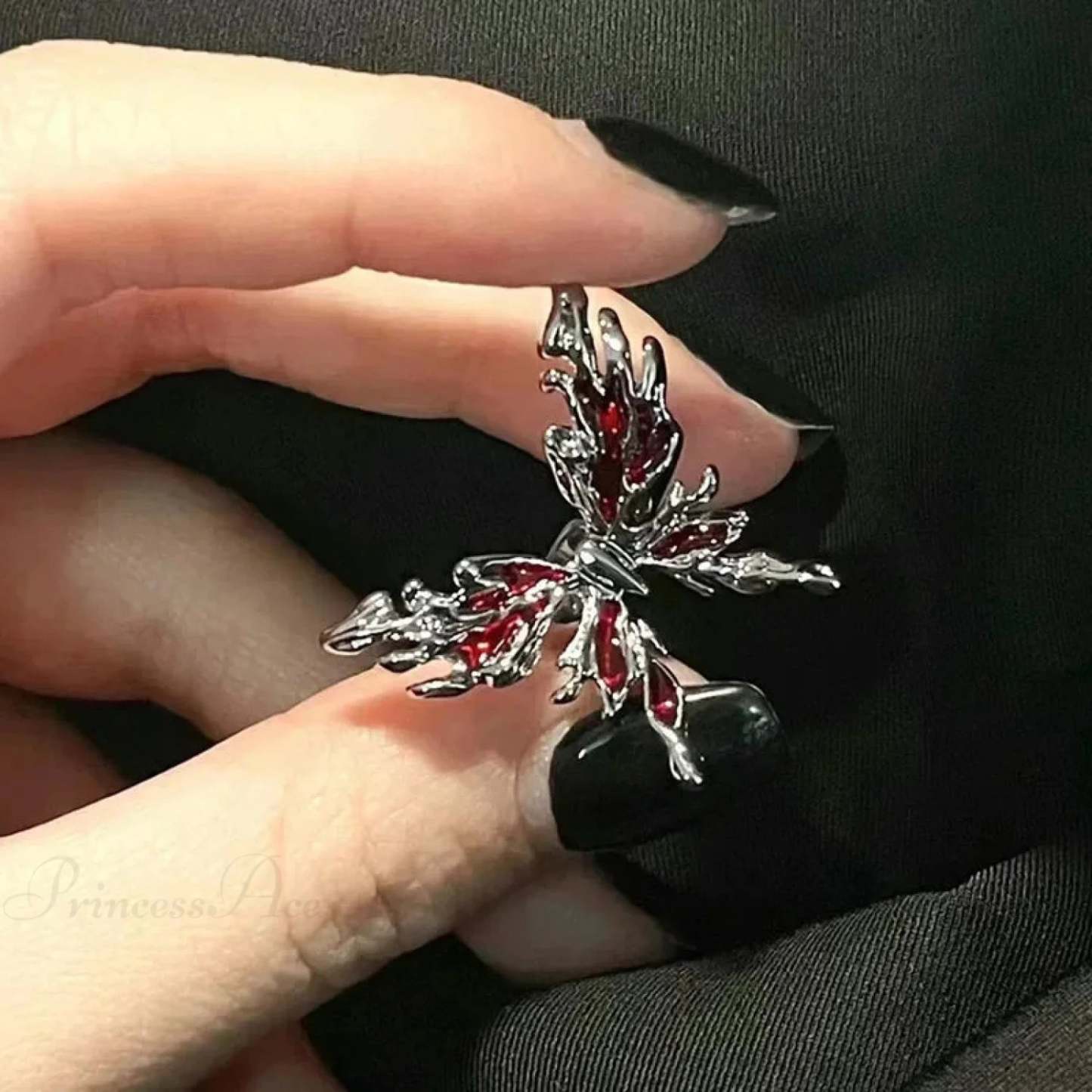 Dark Black Rose Band 04 Red