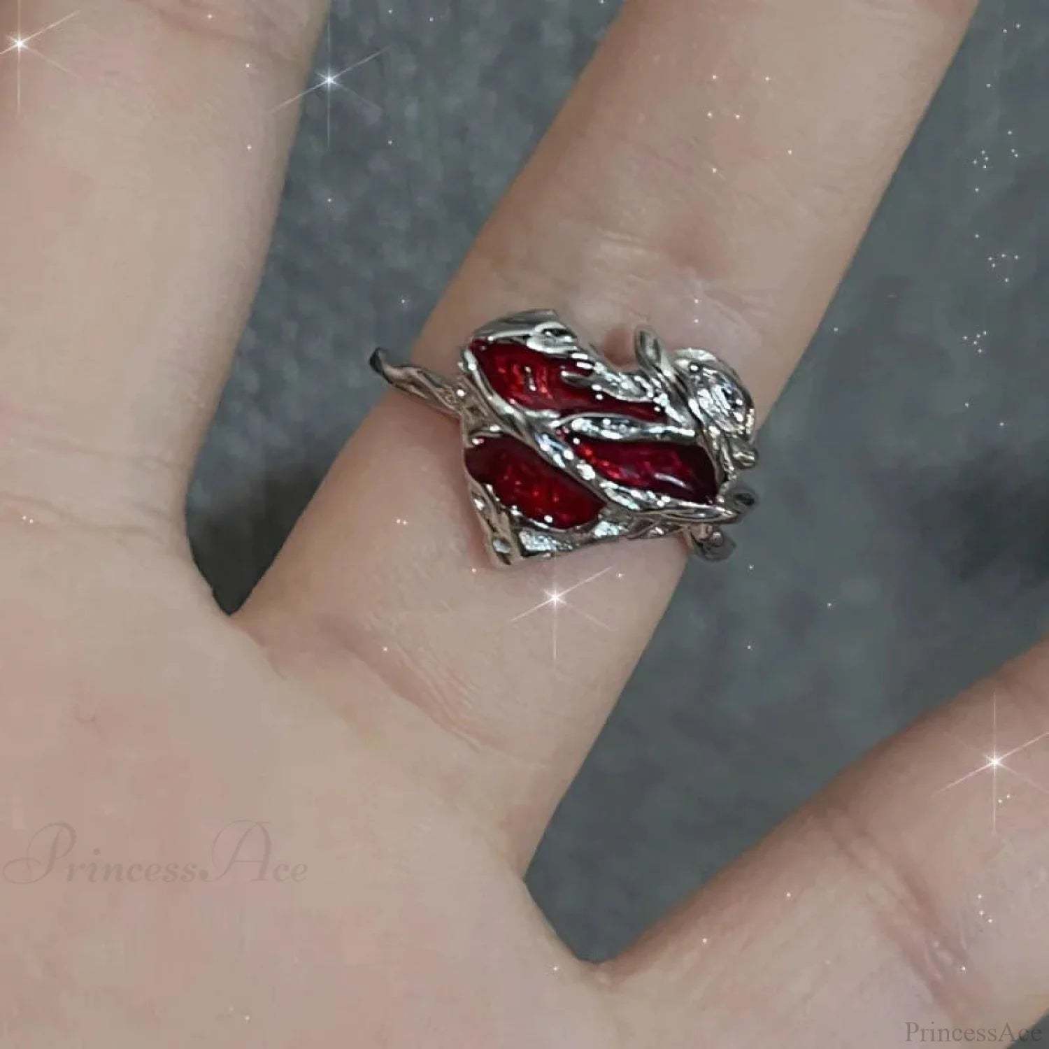 Dark Crimson Crystal Arachnid Celestial Band red4
