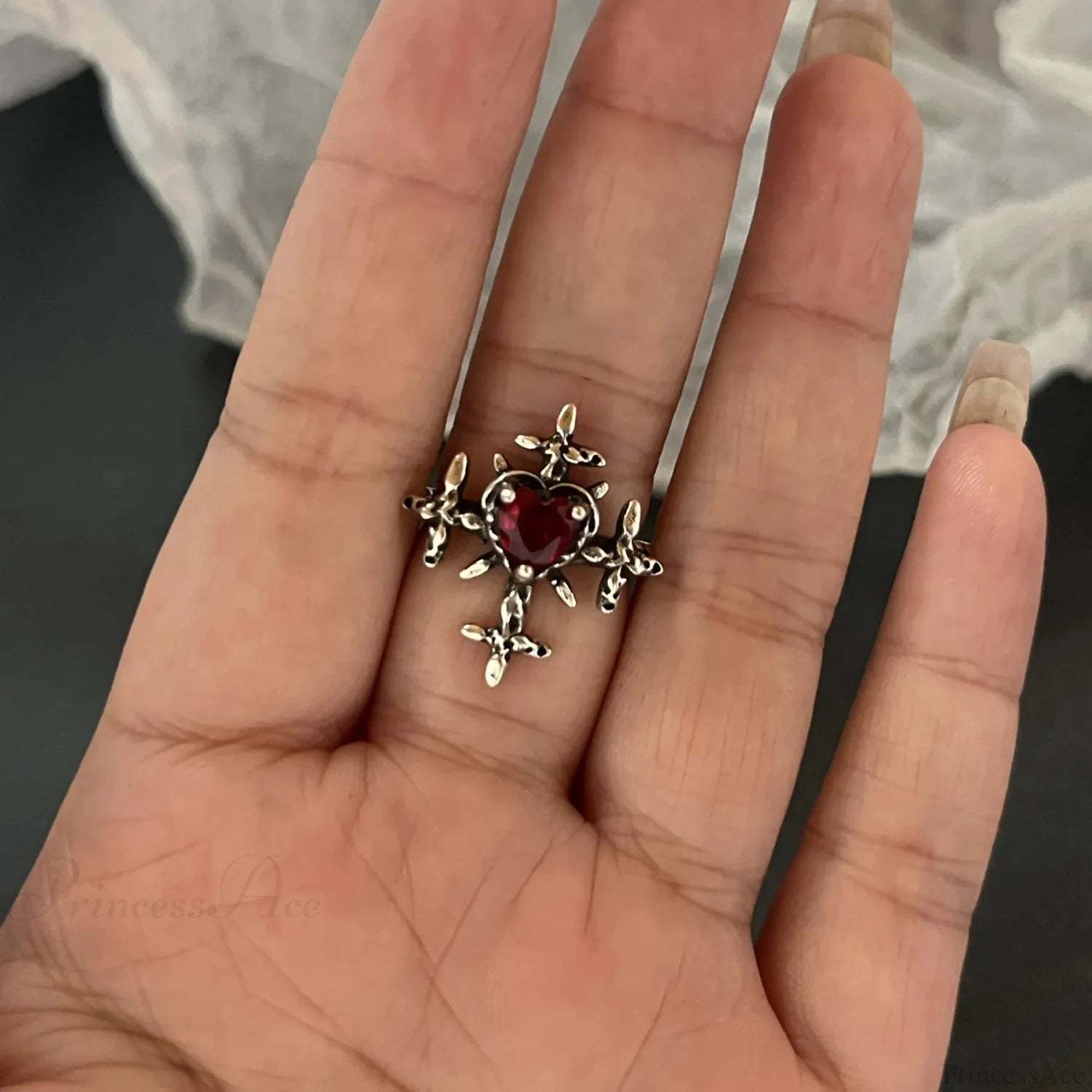 Dark Crystal Ebony Spider Ring sliver14