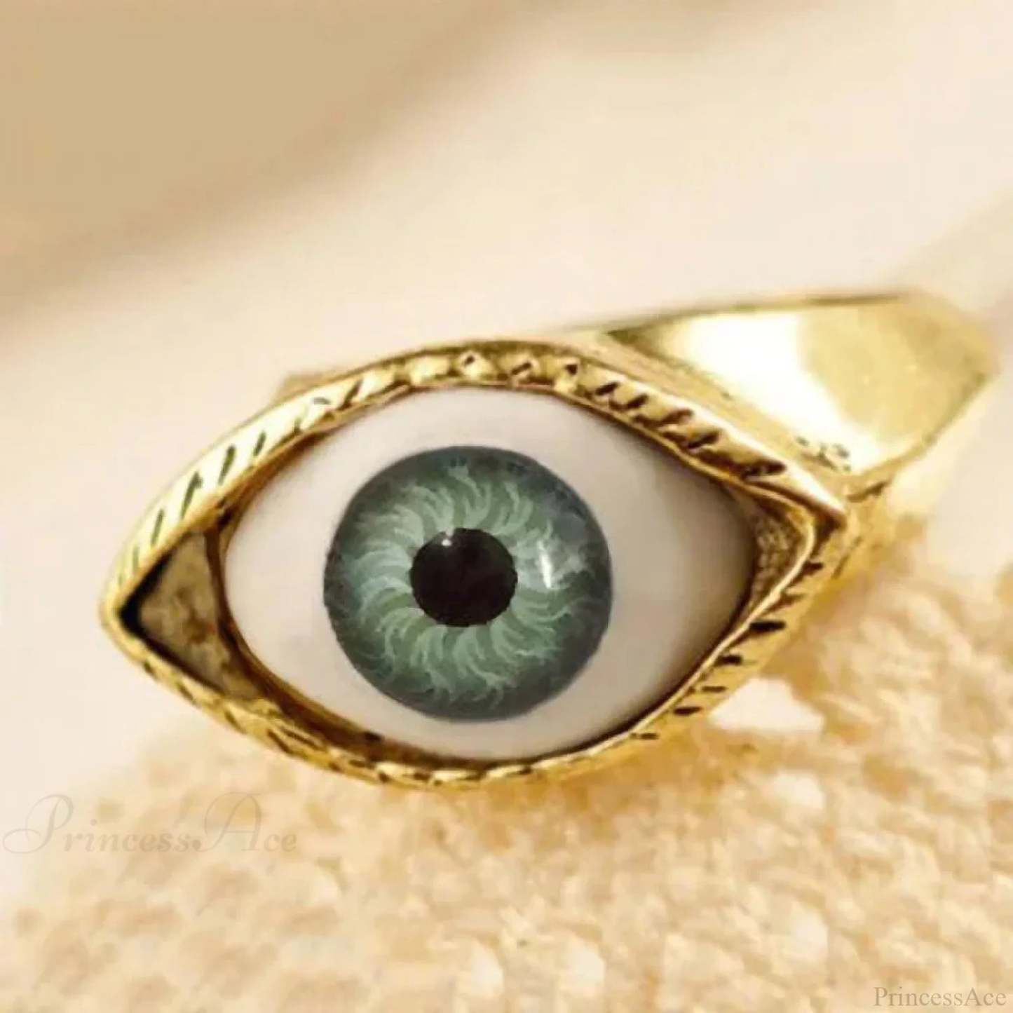 Dark Eyeball Rebel Ring Green