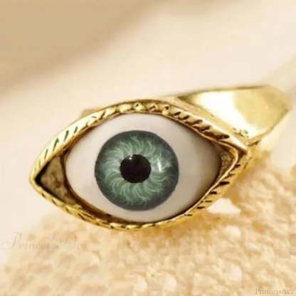 Dark Eyeball Rebel Ring Green
