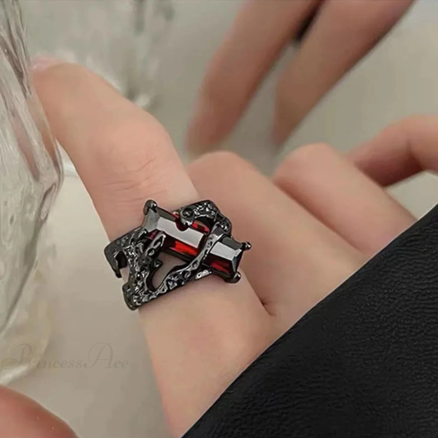 Dark Gothic Crimson Ring