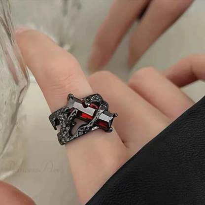 Dark Gothic Crimson Ring