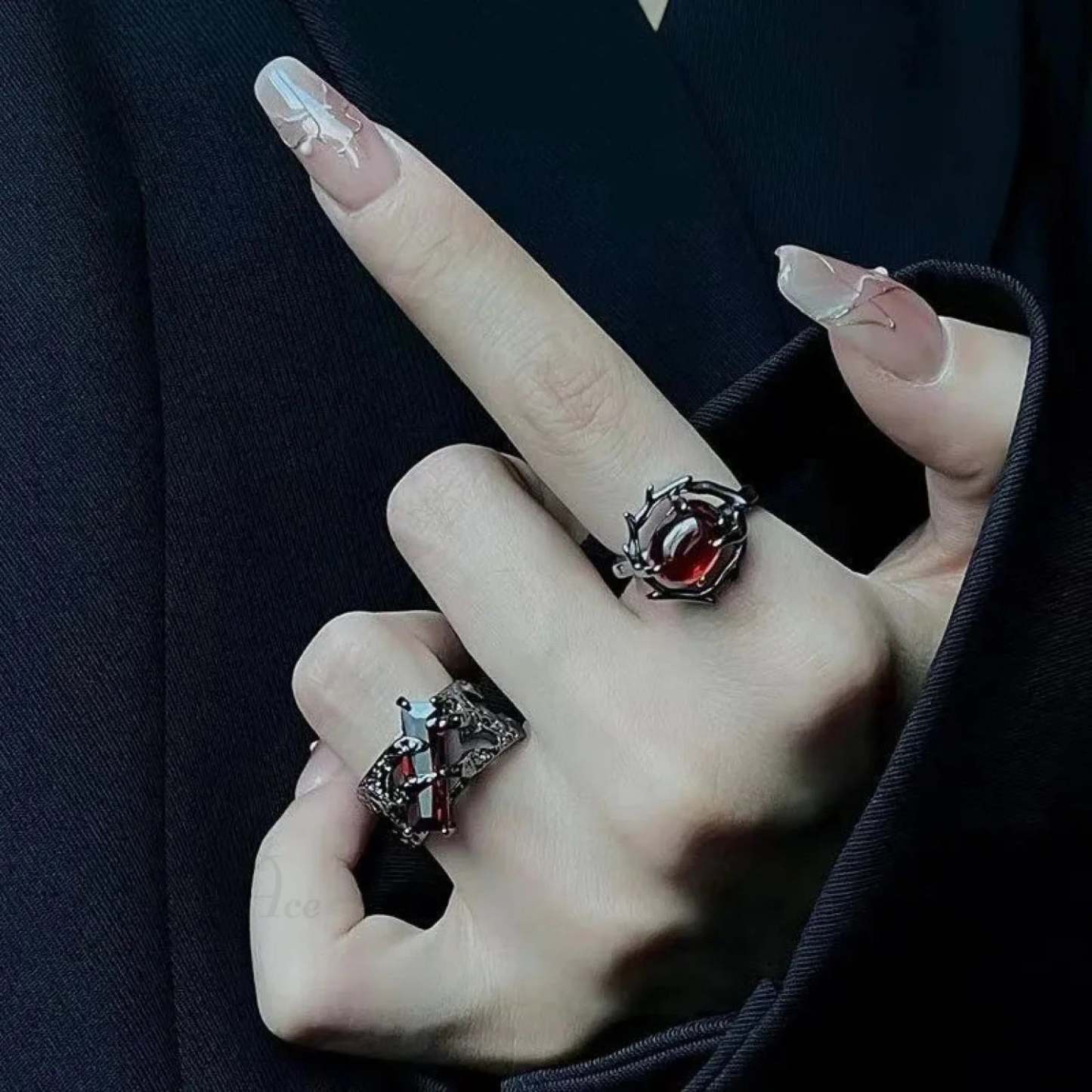 Dark Gothic Crimson Ring