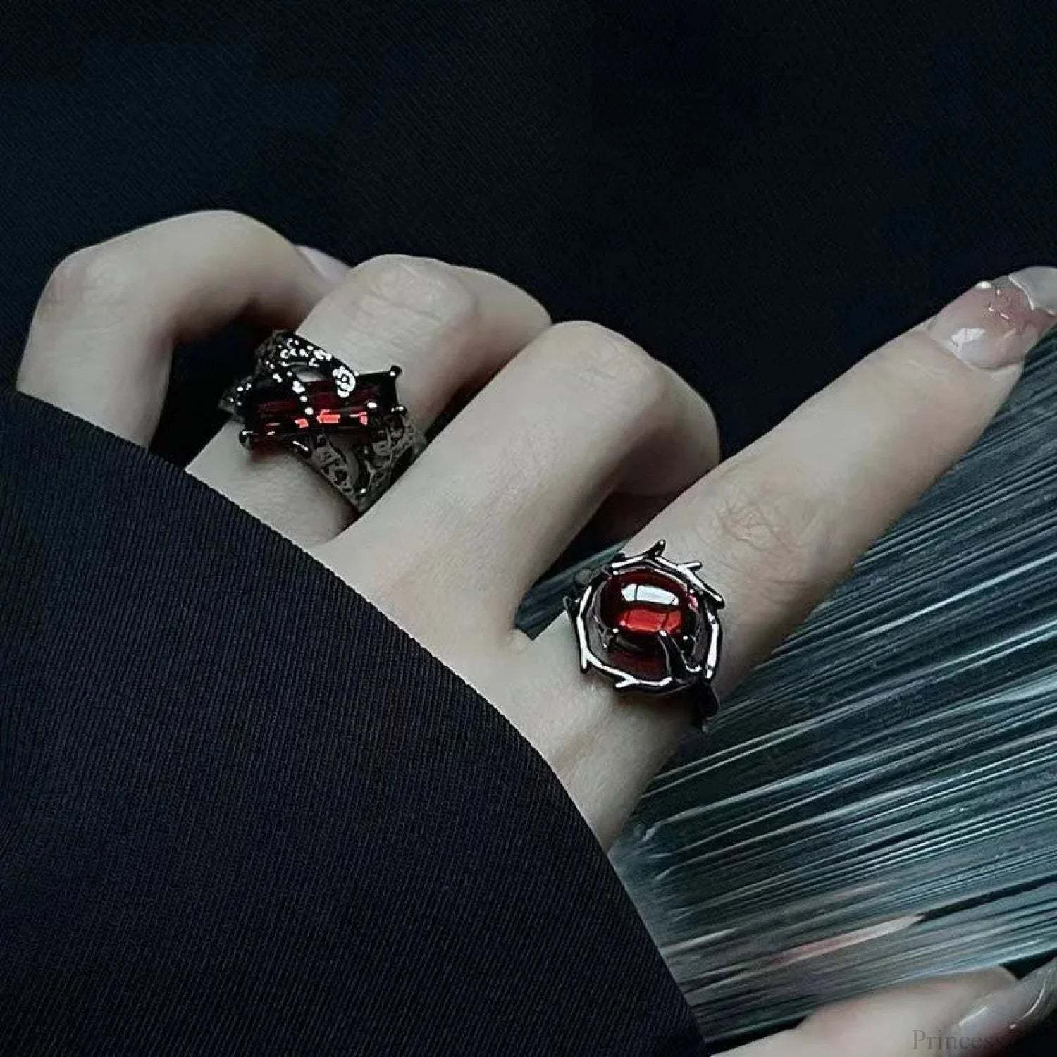 Dark Gothic Crimson Ring