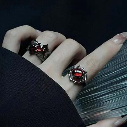 Dark Gothic Crimson Ring