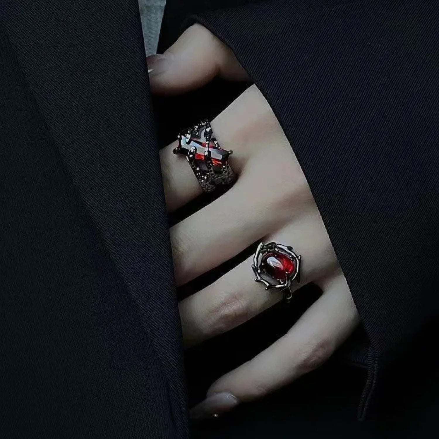 Dark Gothic Crimson Ring