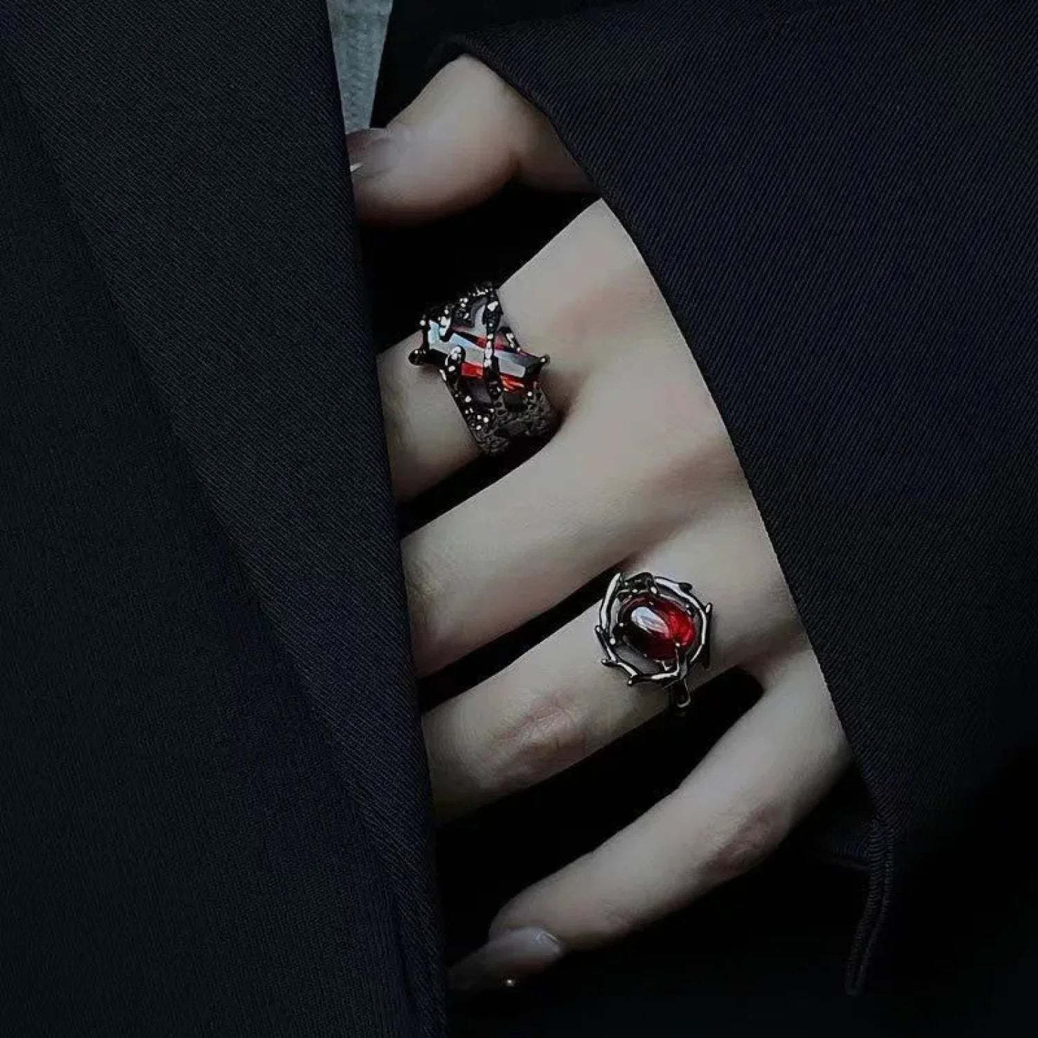 Dark Gothic Crimson Ring