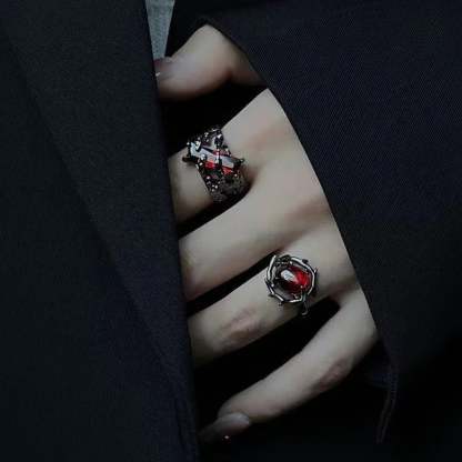Dark Gothic Crimson Ring