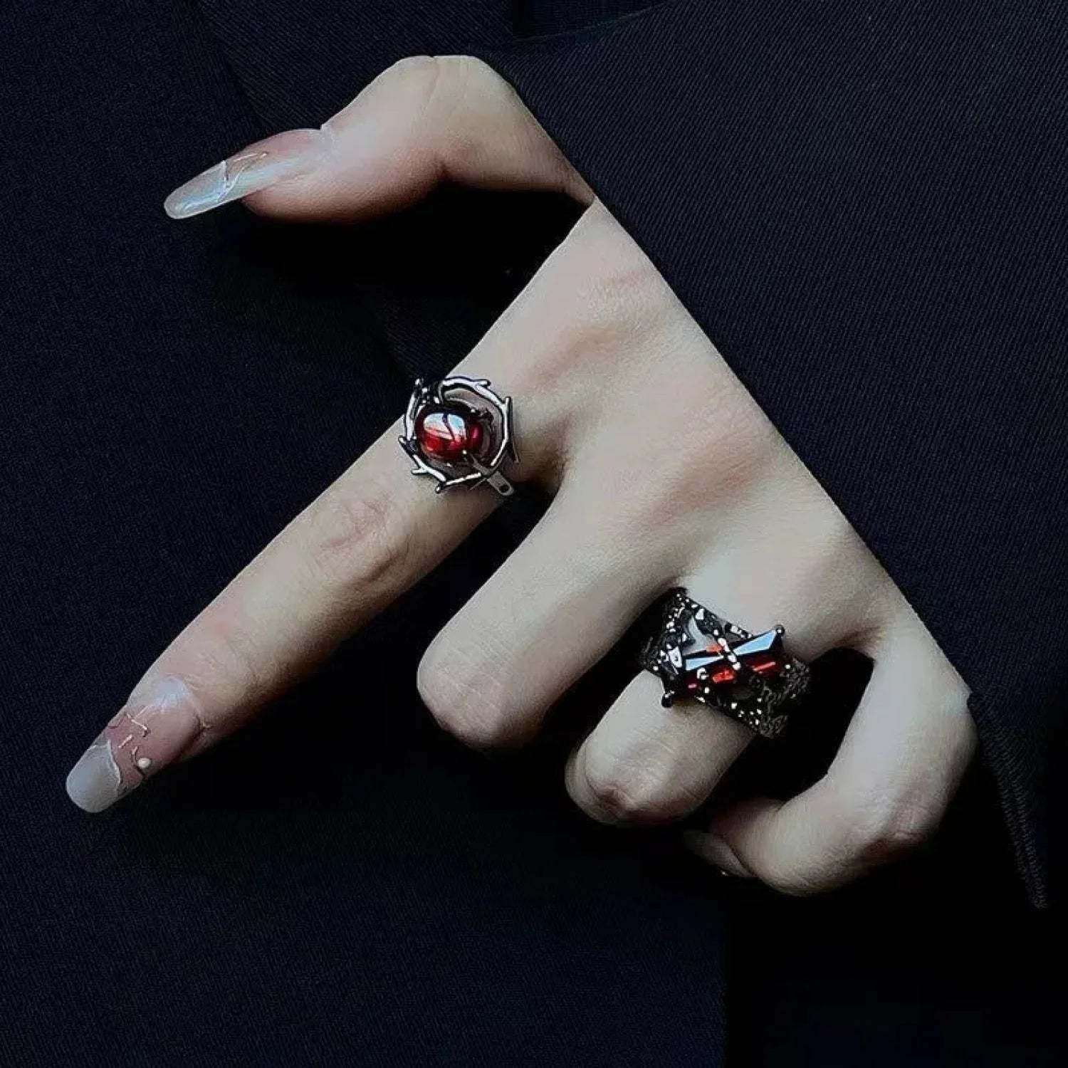 Dark Gothic Crimson Ring
