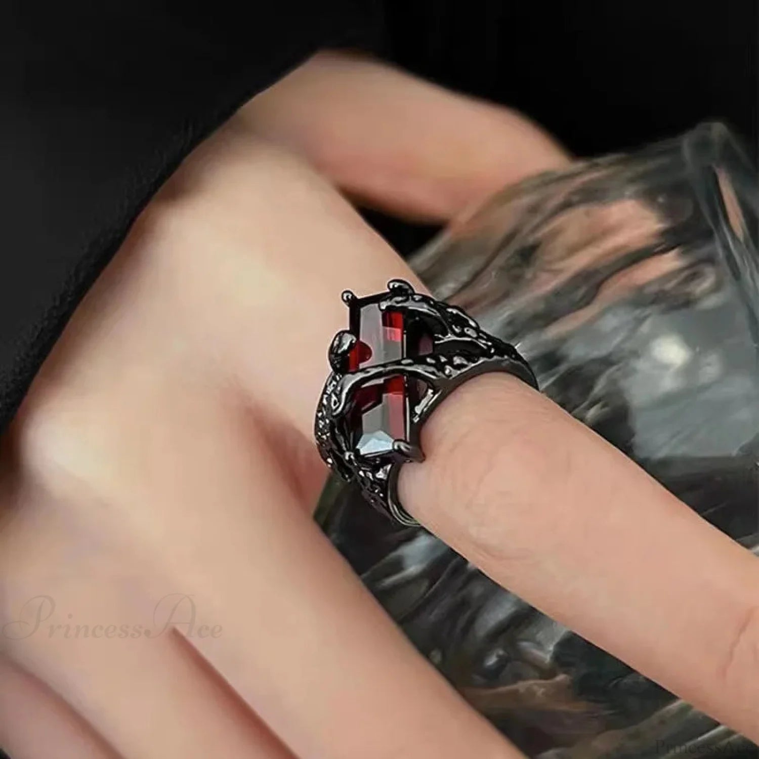 Dark Gothic Crimson Ring red 1