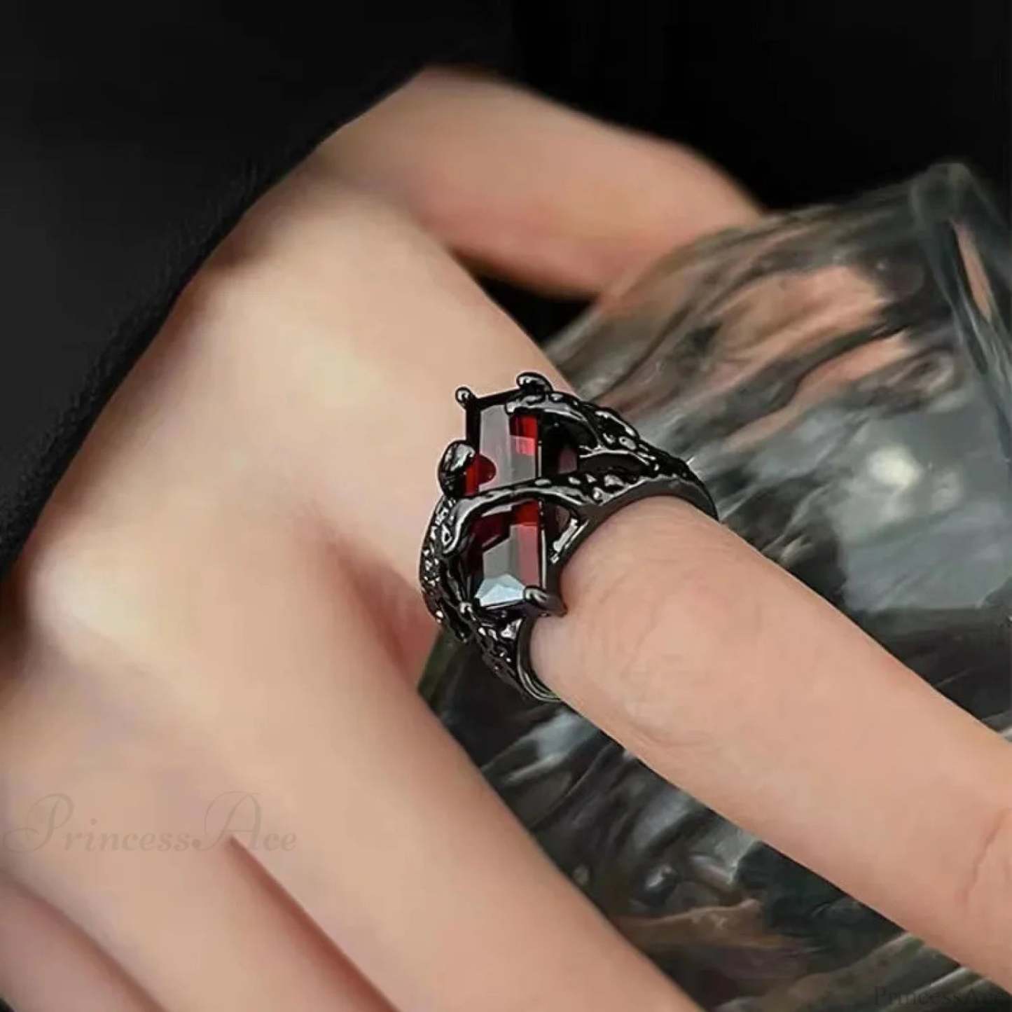 Dark Gothic Crimson Ring red 1