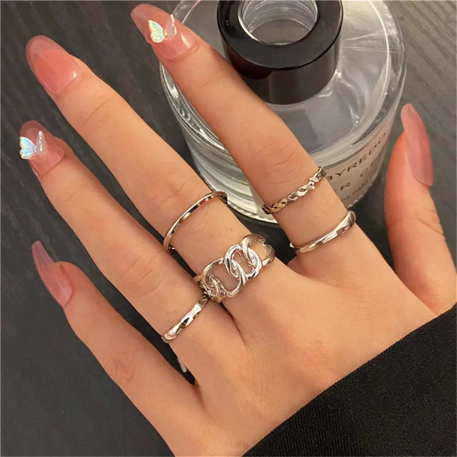 Dark Skull Blossom Seraphim Butterfly Band sliver13