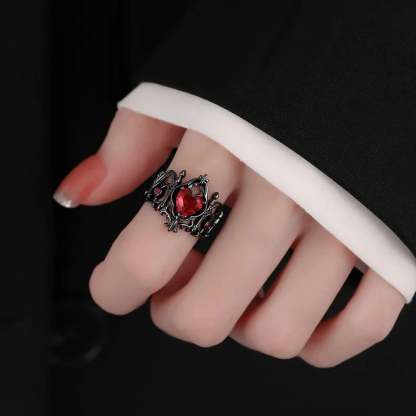Dark Unpredictable Jewel Ring 03 red