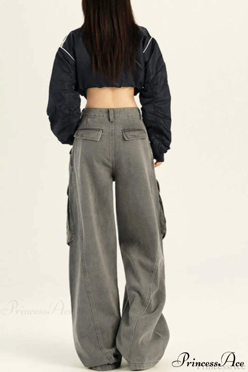 Denim Loose Wide Leg Flattering Cargo Pants