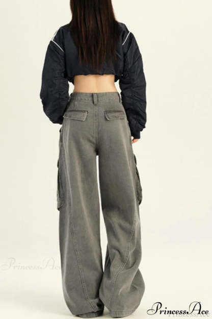 Denim Loose Wide Leg Flattering Cargo Pants