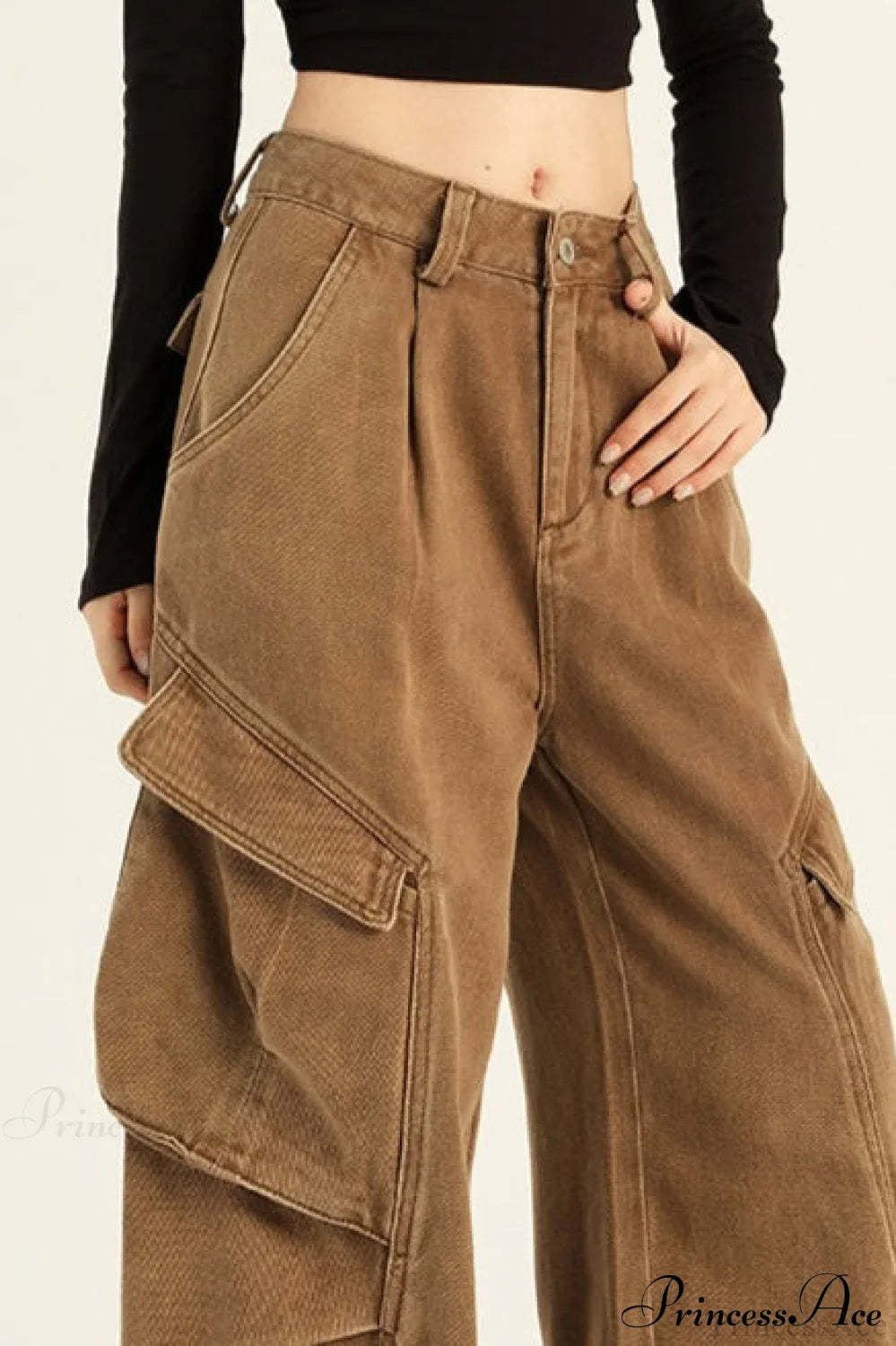 Denim Loose Wide Leg Flattering Cargo Pants