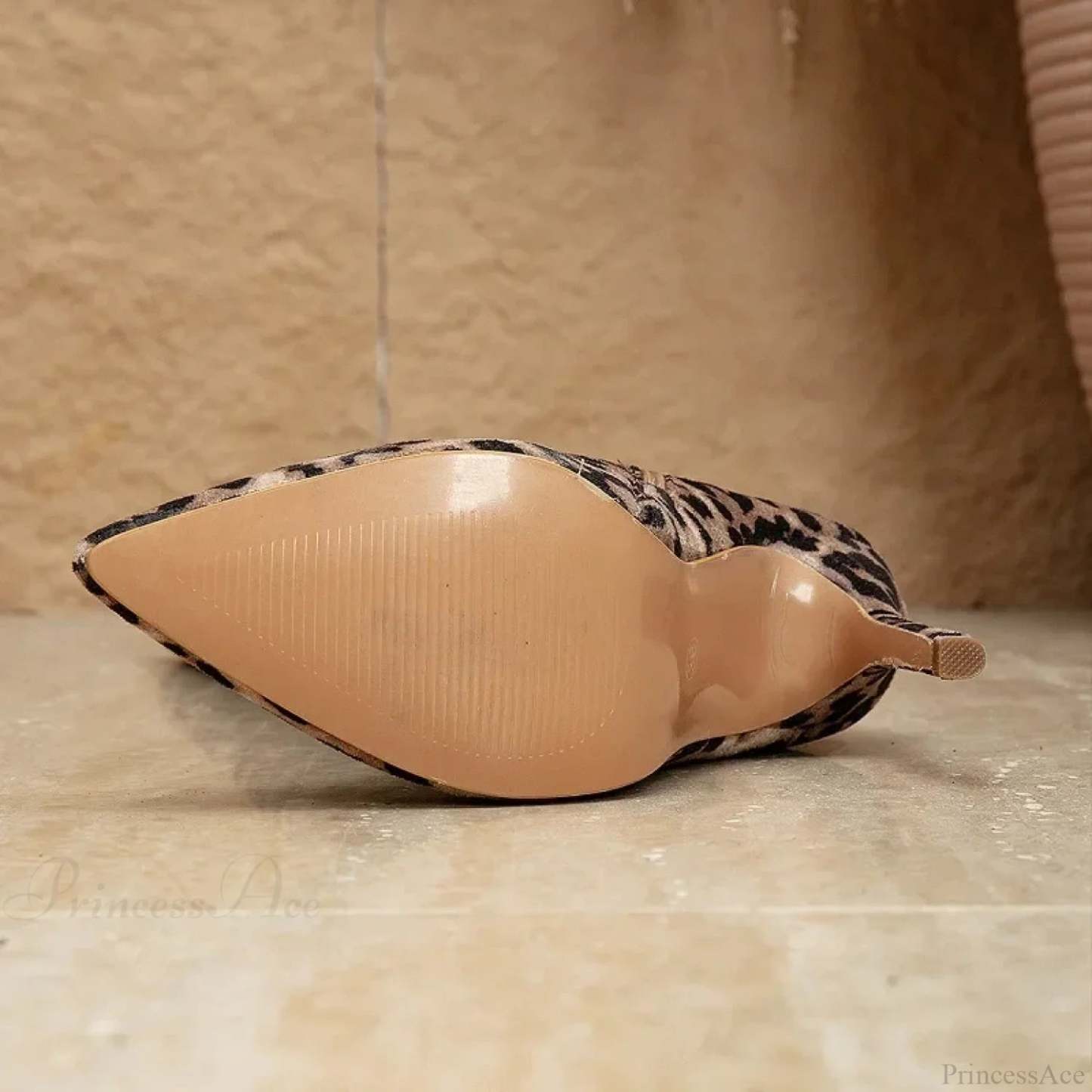 Design Pointed Thin High Heel Leopard Print Zipper Long Women Knee High Boot