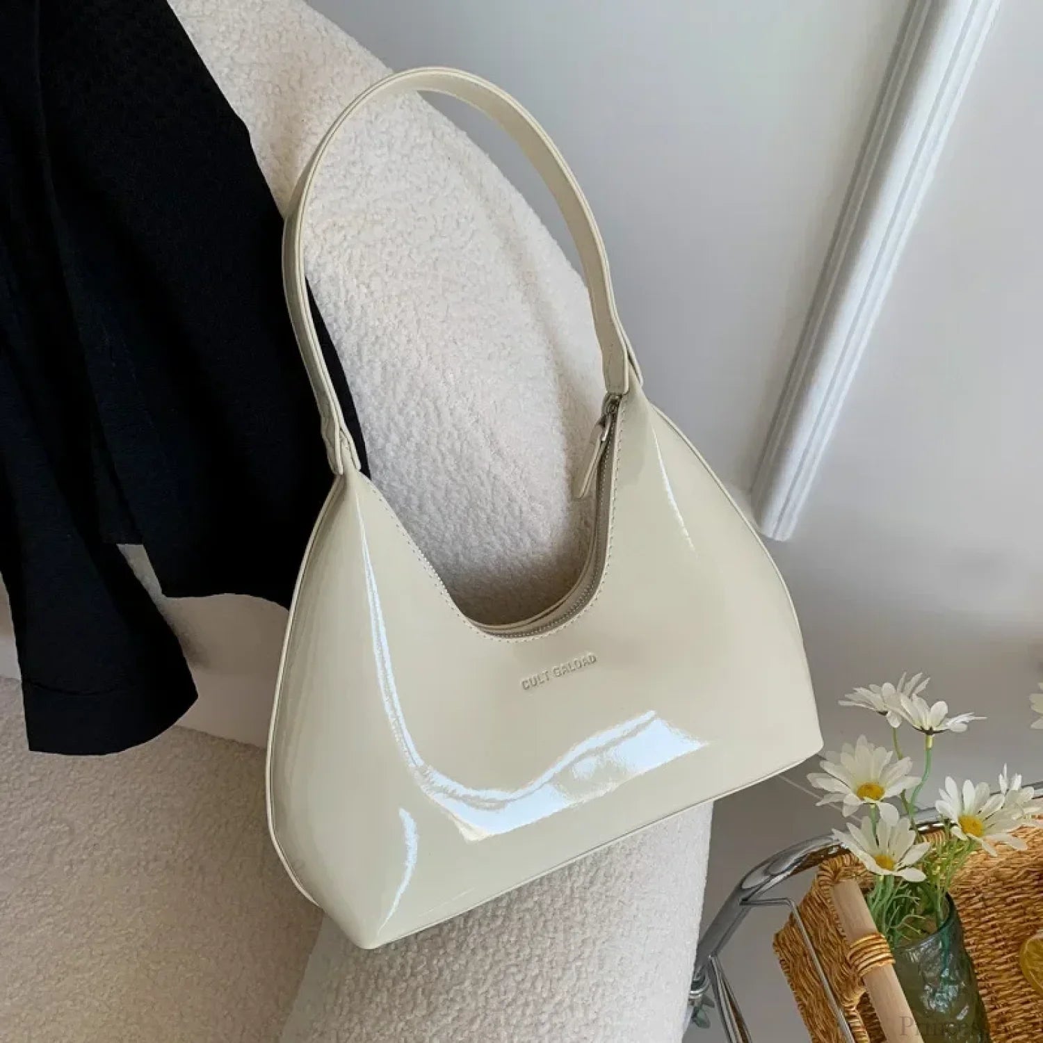 Designer Solid Shoulder Bag for Women CreamyWhite shoulder-250126